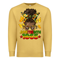 Antique Gold juneteenth 1865 afro bun Premium Sweatshirt - HRA Design Shop
