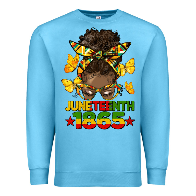 Juneteenth 1865 Afro Bun Premium Sweatshirt by HRA Design Shop | Teevron