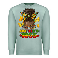 Seafoam juneteenth 1865 afro bun Premium Sweatshirt - HRA Design Shop