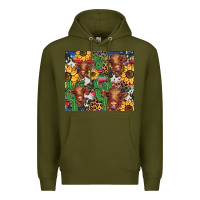 Army Green western cactus sunflower highlands cow Premium Hoodie - BarkalooDesign