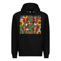 Black western cactus sunflower highlands cow Premium Hoodie - BarkalooDesign