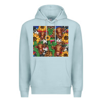 Blue Mist western cactus sunflower highlands cow Premium Hoodie - BarkalooDesign