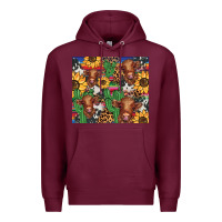 Burgundy western cactus sunflower highlands cow Premium Hoodie - BarkalooDesign