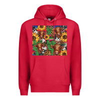 Cardinal western cactus sunflower highlands cow Premium Hoodie - BarkalooDesign