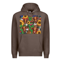 Coffee western cactus sunflower highlands cow Premium Hoodie - BarkalooDesign