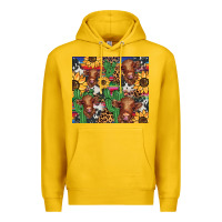 Lemon western cactus sunflower highlands cow Premium Hoodie - BarkalooDesign