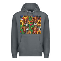 Rock western cactus sunflower highlands cow Premium Hoodie - BarkalooDesign