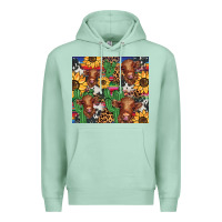 Seafoam western cactus sunflower highlands cow Premium Hoodie - BarkalooDesign