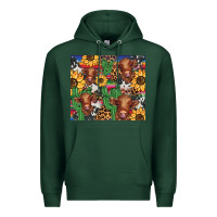 Sports Green western cactus sunflower highlands cow Premium Hoodie - BarkalooDesign