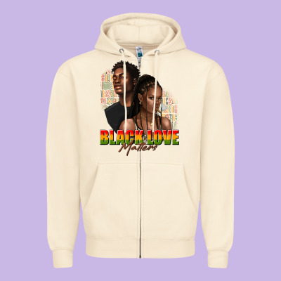Zipper Hoodie afro black love matters