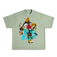 He Is Rısen With Cross And Butterfly Urban Heavy Tee | Teevron
