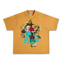 Peanut Butter he is rısen with cross and butterfly Urban Heavy Tee - Artiststas