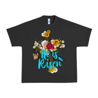 Pigment Black he is rısen with cross and butterfly Urban Heavy Tee - Artiststas