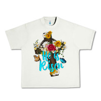 Pistachio he is rısen with cross and butterfly Urban Heavy Tee - Artiststas