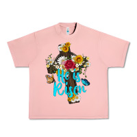 Salmon he is rısen with cross and butterfly Urban Heavy Tee - Artiststas