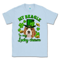Dusty Blue st.patrick's day my beagle is my lucky charm Classic Tee - RanaPortraitStore