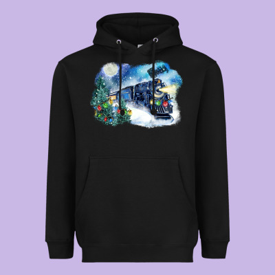 Polar Express Winter Heavyweight Hoodie Designed By Fadigitalartstudio