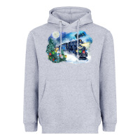 Heather Grey polar express winter Heavyweight Hoodie - FaDigitalArtStudio