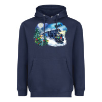 Navy polar express winter Heavyweight Hoodie - FaDigitalArtStudio
