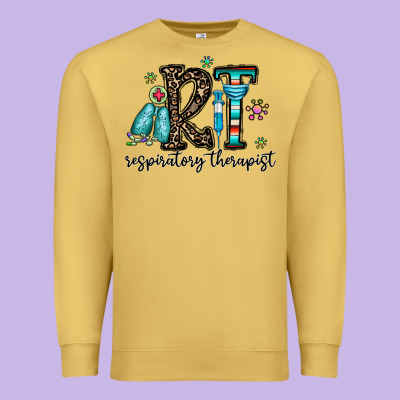 Rt Respiraory Therapist Premium Sweatshirt Designed By Cowhidedigitalart