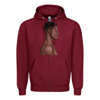 Burgundy afro black man Zipper Hoodie - texasbilliewilder