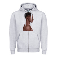 Heather Grey afro black man Zipper Hoodie - texasbilliewilder