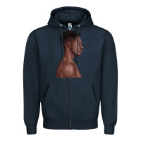 Navy afro black man Zipper Hoodie - texasbilliewilder
