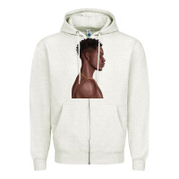 Oatmeal Heather afro black man Zipper Hoodie - texasbilliewilder