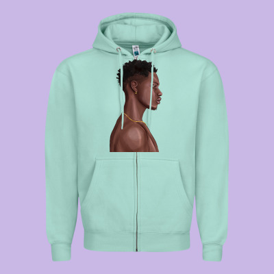 Zipper Hoodie afro black man