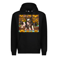 Black Western Cute Hampshire Pigs Premium Hoodie - LillyAllenDesigns