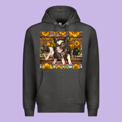 Western Cute Hampshire Pigs Premium Hoodie Designed By Lillyallendesigns