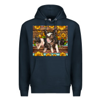 Navy Western Cute Hampshire Pigs Premium Hoodie - LillyAllenDesigns