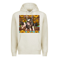 Oatmeal Heather Western Cute Hampshire Pigs Premium Hoodie - LillyAllenDesigns