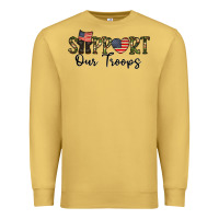 Antique Gold support our troops Premium Sweatshirt - CowhideDigitalArt