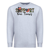 Heather Grey support our troops Premium Sweatshirt - CowhideDigitalArt