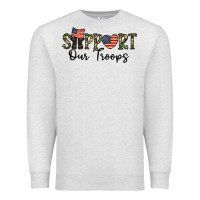 Oatmeal Heather support our troops Premium Sweatshirt - CowhideDigitalArt