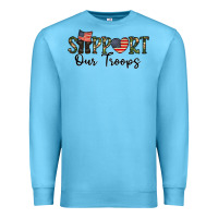 Ocean Blue support our troops Premium Sweatshirt - CowhideDigitalArt