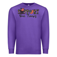 Purple support our troops Premium Sweatshirt - CowhideDigitalArt