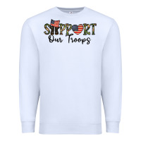 White support our troops Premium Sweatshirt - CowhideDigitalArt