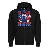 Black honor the brave Zipper Hoodie - Zillion Design Studio