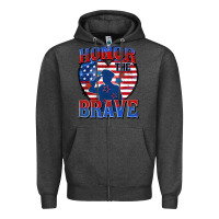 Charcoal Heather honor the brave Zipper Hoodie - Zillion Design Studio