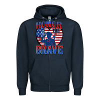 Navy honor the brave Zipper Hoodie - Zillion Design Studio