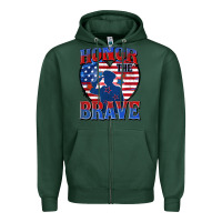 Sports Green honor the brave Zipper Hoodie - Zillion Design Studio