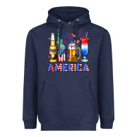 Navy 4th of July American drinks America Heavyweight Hoodie - Neo Western