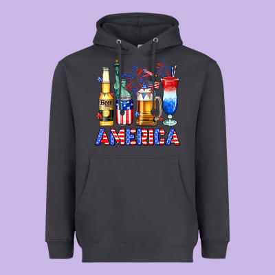4th Of July American Drinks America Heavyweight Hoodie Designed By Neo Western