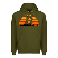 Army Green bitcoin new orleans retro sunset Premium Hoodie - Jasminsmagicworld