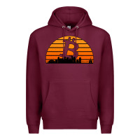 Burgundy bitcoin new orleans retro sunset Premium Hoodie - Jasminsmagicworld