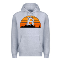 Heather Grey bitcoin new orleans retro sunset Premium Hoodie - Jasminsmagicworld