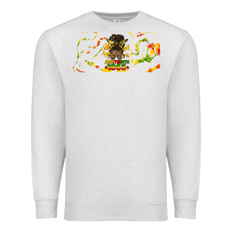 Juneteenth Afro Messy Bun Libbey Glass Premium Sweatshirt by HRA Design Shop | Teevron