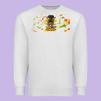 Juneteenth Afro Messy Bun Libbey Glass Premium Sweatshirt Designed By Hra Design Shop